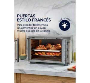 Horno con freidora de aire Oster® de 35 litros, con puertas francesas, TSSTTV35FDMAFNS