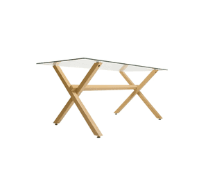 JUEGO DE COMEDOR RECTANGULAR VIDRIO X 140CM + 6 PUESTOS SILLAS EAMES