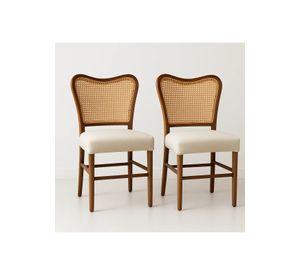 Pack de 2 Sillas Boho Chic con Respaldo Trenzado y Asiento Suave
