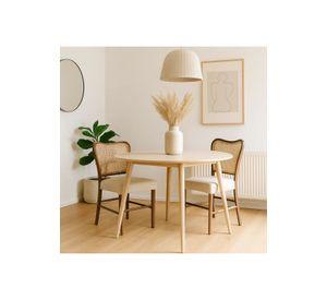 Pack de 2 Sillas Boho Chic con Respaldo Trenzado y Asiento Suave