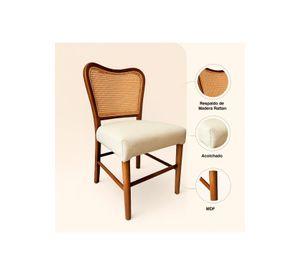 Pack de 2 Sillas Boho Chic con Respaldo Trenzado y Asiento Suave