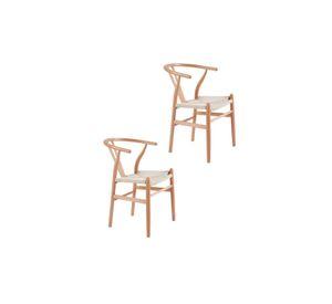 Pack 2 Sillas Wishbone Madera - Natural