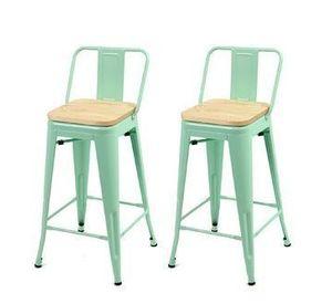 PACK 2 TABURETES O PISOS TOLIX CON ASIENTO DE MADERA 77CM