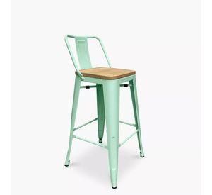 PACK 2 TABURETES O PISOS TOLIX CON ASIENTO DE MADERA 77CM