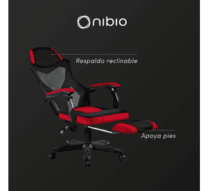 Silla Gamer Nibio Rex V2 Reclinable Apoyapies Roja