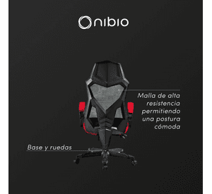Silla Gamer Nibio Rex V2 Reclinable Apoyapies Roja