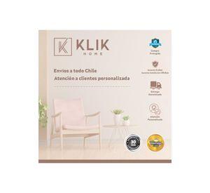 Comedor Mesa Eames Redonda vidrio 100cm + 4 Sillas Eames Patchwork Tela Wood Celeste