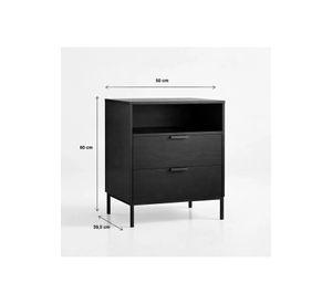 Velador Noir Loft Negro con Patas Metálicas