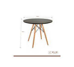 Comedor Mesa Eames redonda 80cm negra + 4 Sillas Berlin - Negras