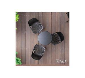 Comedor Mesa Eames redonda 80cm negra + 4 Sillas Berlin - Negras