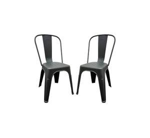 SILLA TOLIX PLASTICA PP NEGRO RESISTENTE - 2 UNIDADES