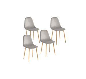 Pack de 4 Sillas Spoon Terciopelo - Gris