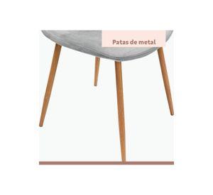 Pack de 4 Sillas Spoon Terciopelo - Gris