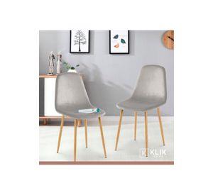 Pack de 4 Sillas Spoon Terciopelo - Gris