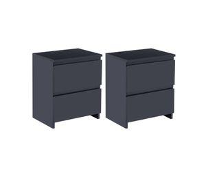 VELADOR CAJONERA DARK DOS CAJONES MESA DE NOCHE - NEGRO