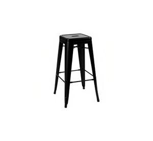 Piso Taburete Tolix Alto para Bar o Terraza - Negro