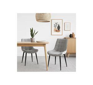 Pack de 2 Sillas de Comedor Macron Acolchada Terciopelo - Gris