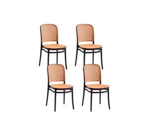Pack de 4 Sillas Lombardía de Polipropileno - Negra
