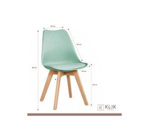 Comedor Mesa Eames Vidrio 100 cm + 4 Sillas Tulip Menta