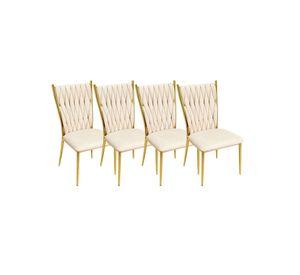 PACK 4 SILLAS DORADAS PARA COMEDOR ARTHUR