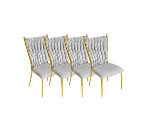 PACK 4 SILLAS DORADAS PARA COMEDOR ARTHUR