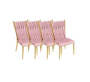 PACK 4 SILLAS DORADAS PARA COMEDOR ARTHUR