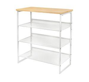 MUEBLE ZAPATERO 4 REPISAS SIMIL MADERA Y FIERRO