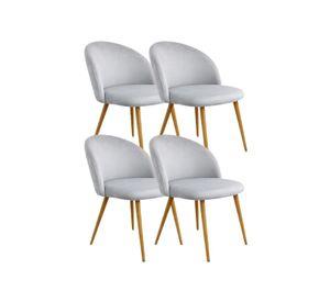 PACK 4 SILLAS PARA COMEDOR NORDIC FELPA SIMIL MADERA