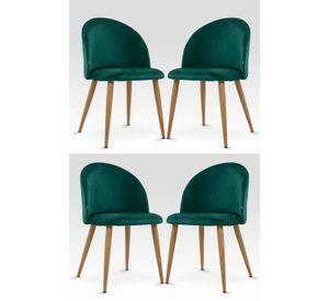 PACK 4 SILLAS PARA COMEDOR NORDIC FELPA SIMIL MADERA