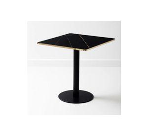 Mesa Luxor de Mdf Efecto Marmol Negro con Dorado
