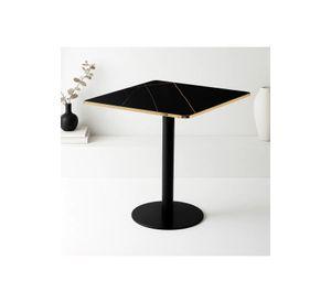 Mesa Luxor de Mdf Efecto Marmol Negro con Dorado