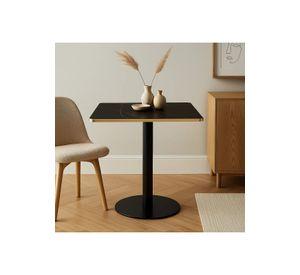 Mesa Luxor de Mdf Efecto Marmol Negro con Dorado