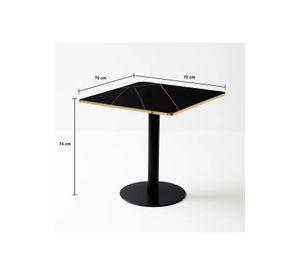 Mesa Luxor de Mdf Efecto Marmol Negro con Dorado