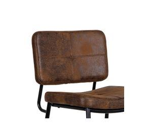 Pack de 4 Taburetes Altos Bronx Café Vintage con Patas Metálicas Negras