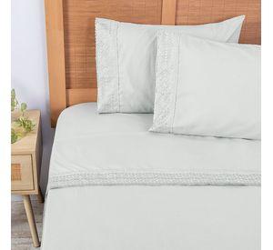 Sabana lisa  MF  Broderie Bordada 2 P Celeste