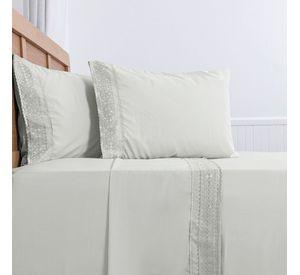 Sabana lisa  MF  Broderie Bordada 2 P Celeste