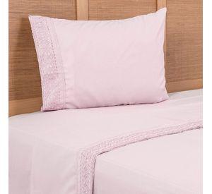 Sabana lisa MF Broderie Bordada 1.5 P Rosado