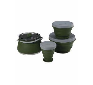 Set Tetera y Potes Silicona Plegable Camping Militar