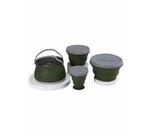 Set Tetera y Potes Silicona Plegable Camping Militar