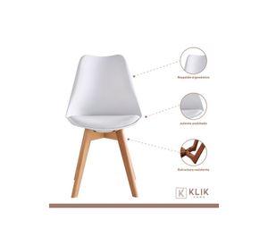 Comedor Mesa Eames Blanca Redonda 80cm + 4 Sillas Tulip Blancas
