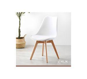 Comedor Mesa Eames Blanca Redonda 80cm + 4 Sillas Tulip Blancas