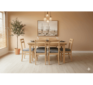 Comedor 6 Sillas Castilla Tapiz Gris