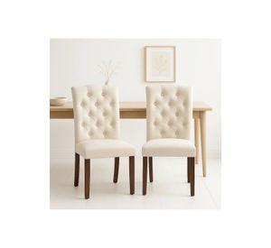 Pack de 2 Sillas de Comedor Acolchada Madera Elegance