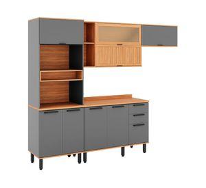 Mueble cocina Castaña canela/ceniza 217x270x52 cm