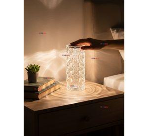 Lámpara Cristal Táctil USB Transparente Para Mesa