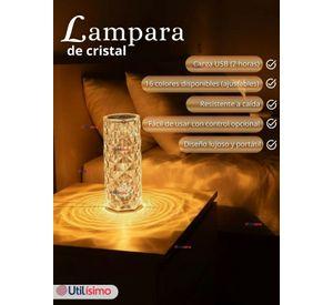 Lámpara Cristal Táctil USB Transparente Para Mesa