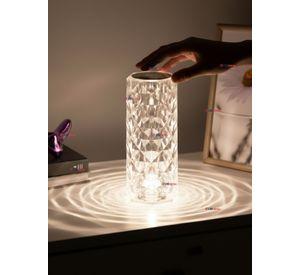 Lámpara Cristal Táctil USB Transparente Para Mesa Decoración