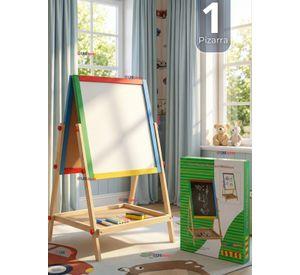 Pizarra Infantil 2 en 1 Tiza Plumon y Magnética Estilo Montessori 64cm
