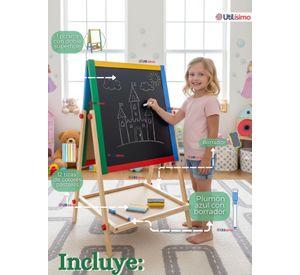 Pizarra Infantil 2 en 1 Tiza Plumon y Magnética Estilo Montessori 64cm