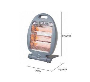 Calefactor Estufa Halógeno 800w Bajo Consumo Oficina Gris